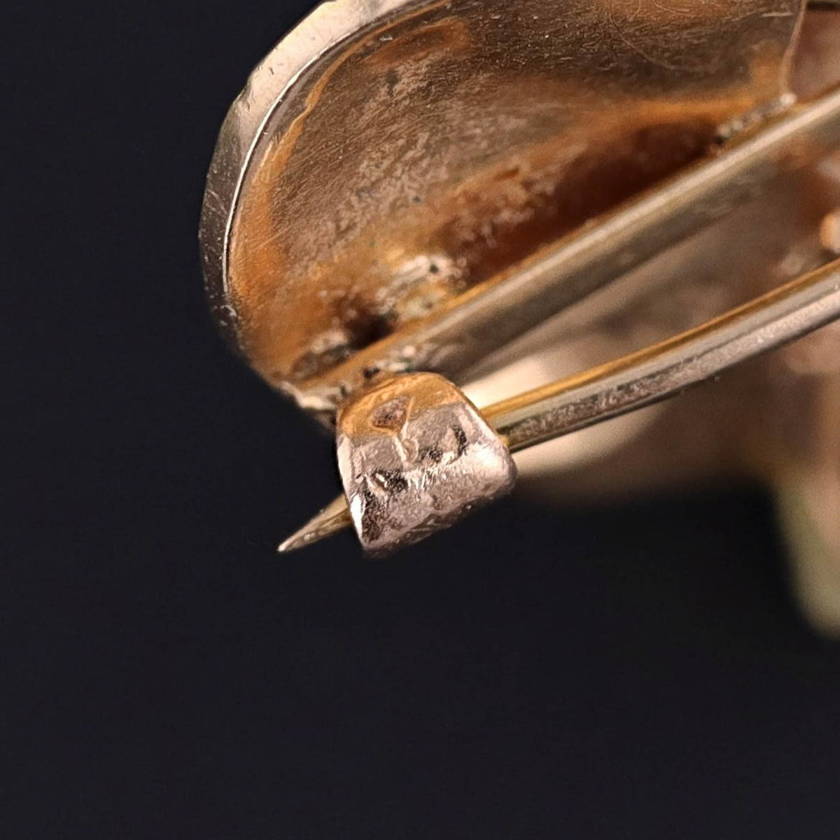 Antique Purple Enamel Pansy Brooch of 14k Gold by Krementz - Trademark Antiques