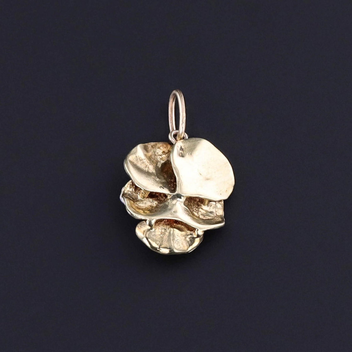 Antique Purple Pansy Charm of 14k Gold - Trademark Antiques