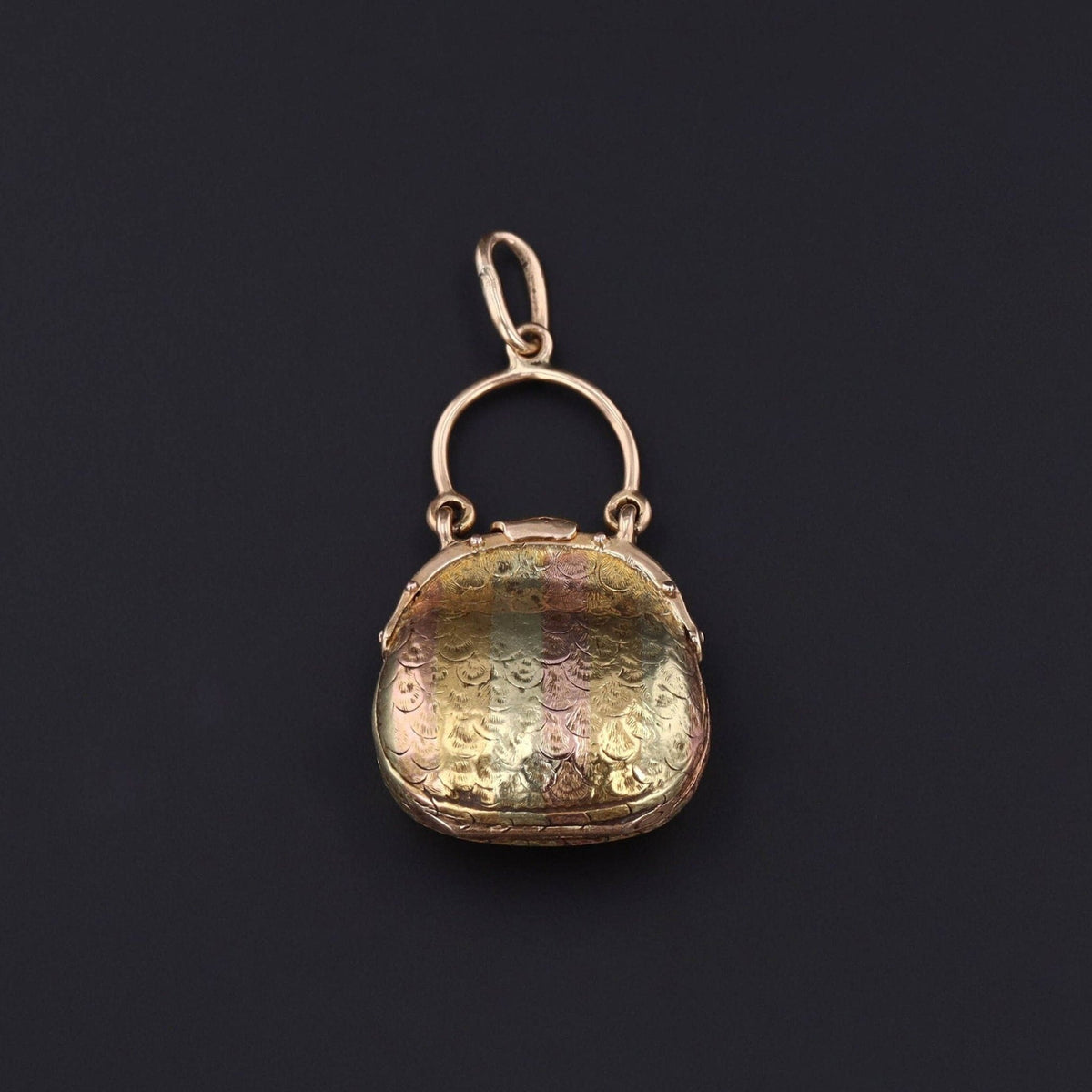 Antique Purse Locket of 14k Tri Color Gold - Trademark Antiques