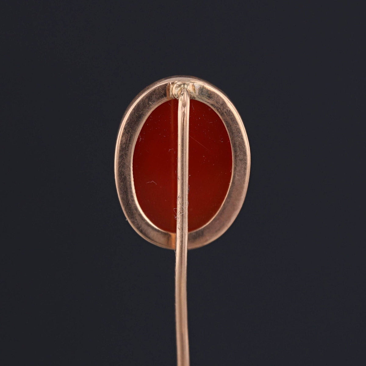 Antique Red Agate Intaglio Stick Pin of 14k Gold - Trademark Antiques