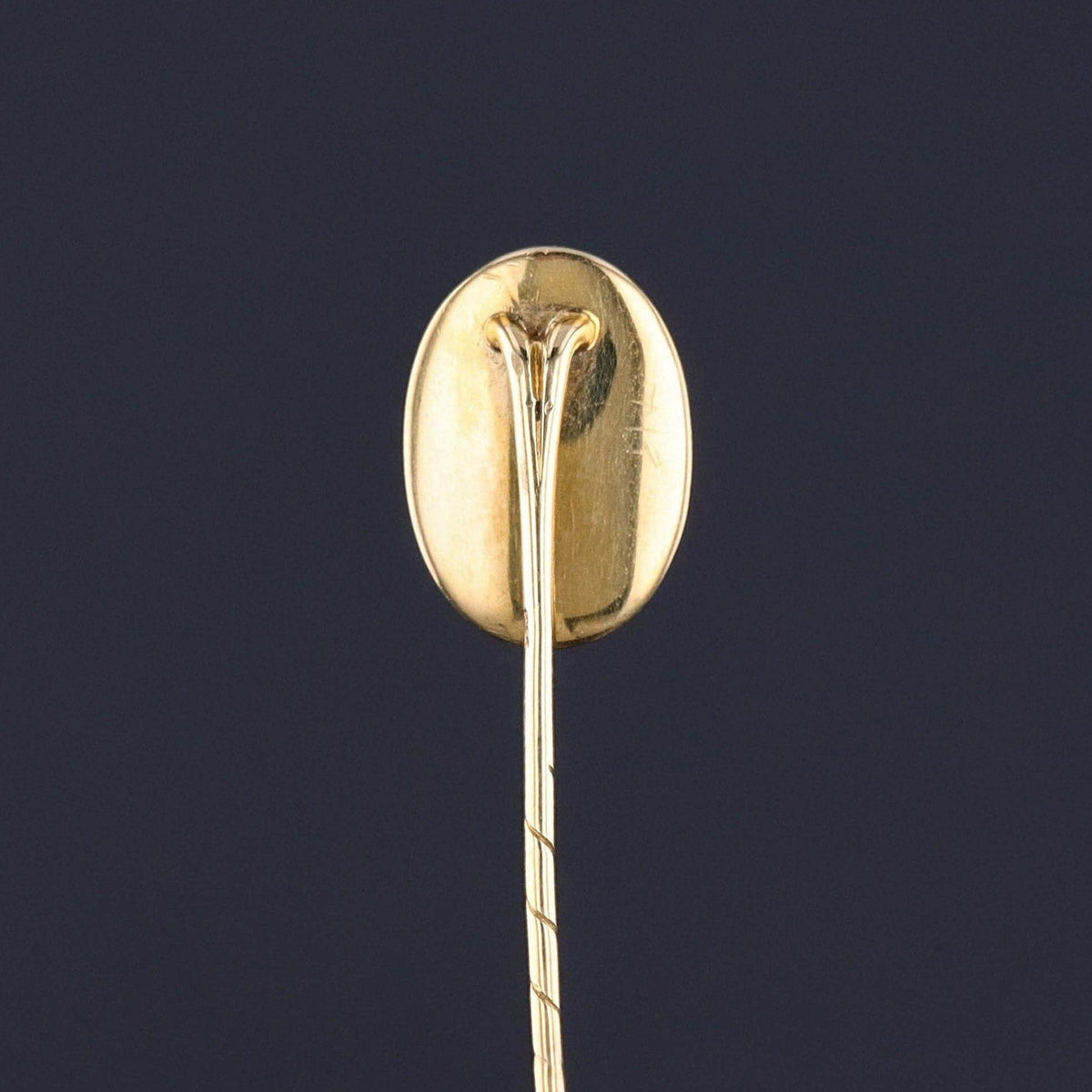 Antique Reverse Painted Crystal Dog Pin of 18k Gold - Trademark Antiques