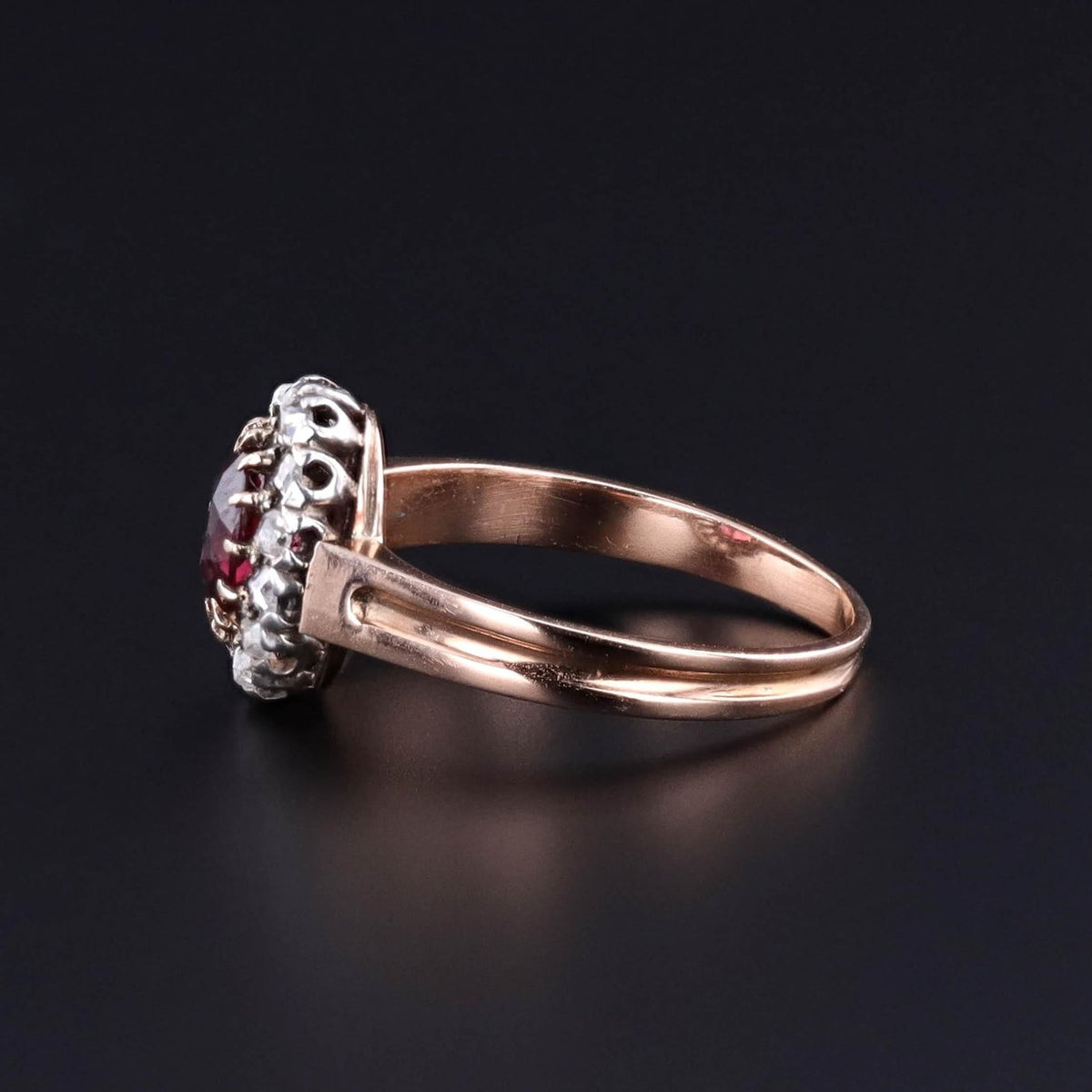 Antique Rhodalite Garnet Ring of 18k Gold - Trademark Antiques