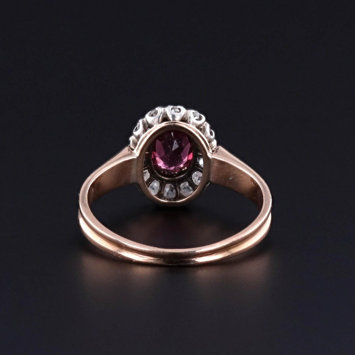 Antique Rhodalite Garnet Ring of 18k Gold - Trademark Antiques