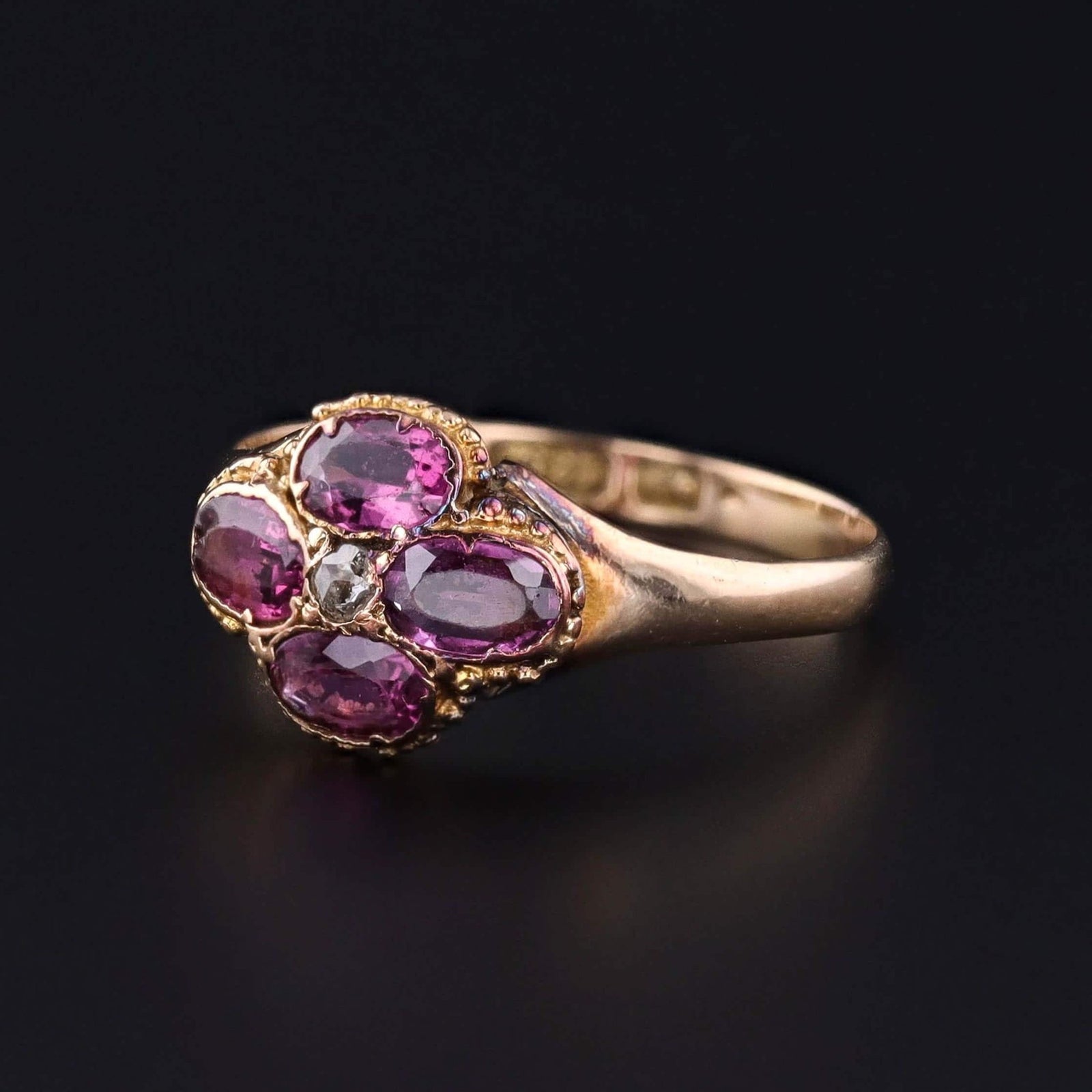 Antique Rhodolite Garnet and Diamond Ring of 15ct Gold - Trademark Antiques