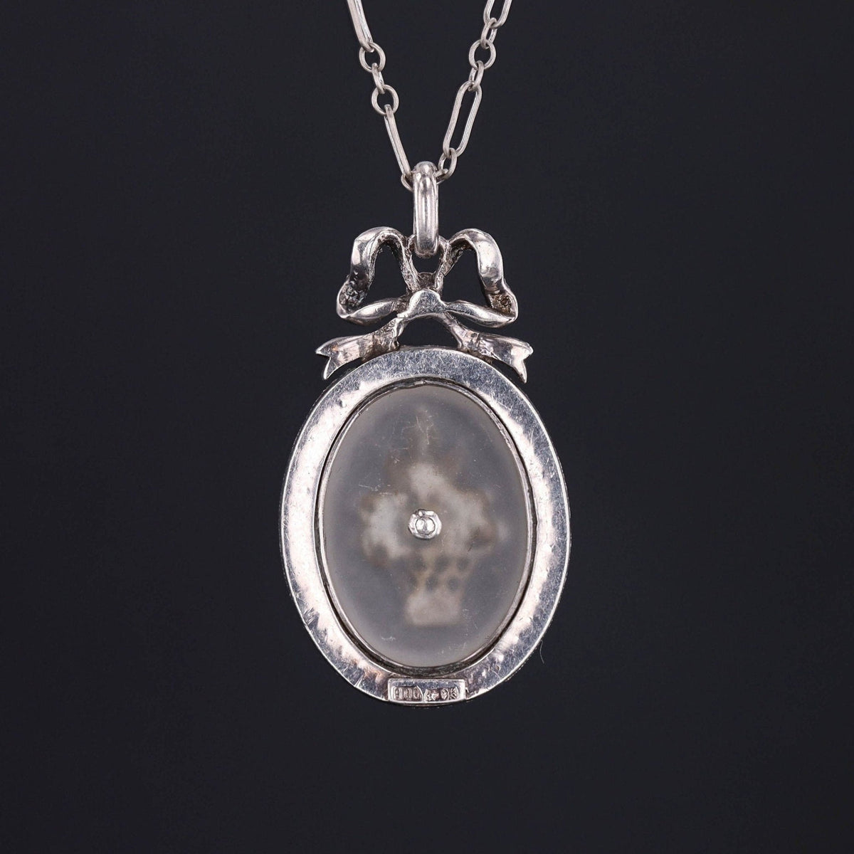 Antique Rock Crystal and Turquoise Flower Pendant - Trademark Antiques