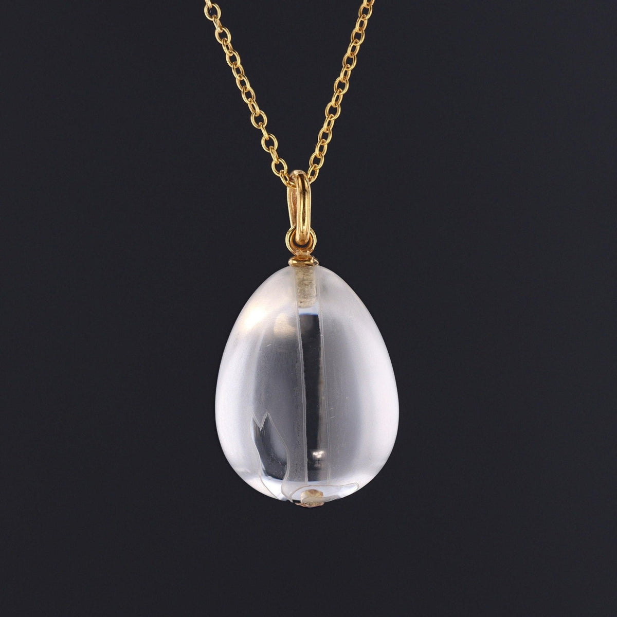 Antique Rock Crystal Pendant of 14k Gold - Trademark Antiques