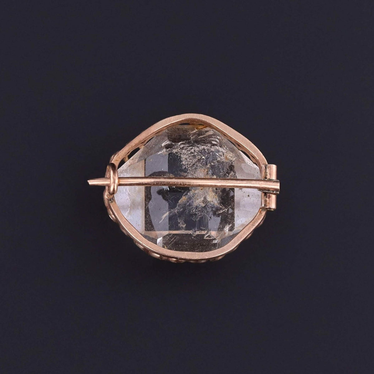Antique Rock Crystal Quartz Brooch of 10k Gold - Trademark Antiques