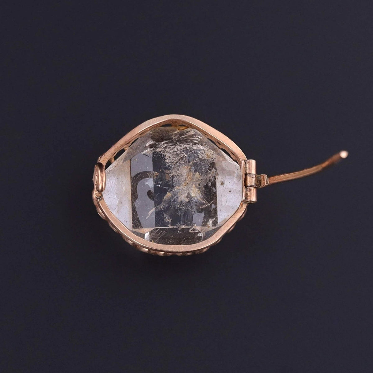 Antique Rock Crystal Quartz Brooch of 10k Gold - Trademark Antiques