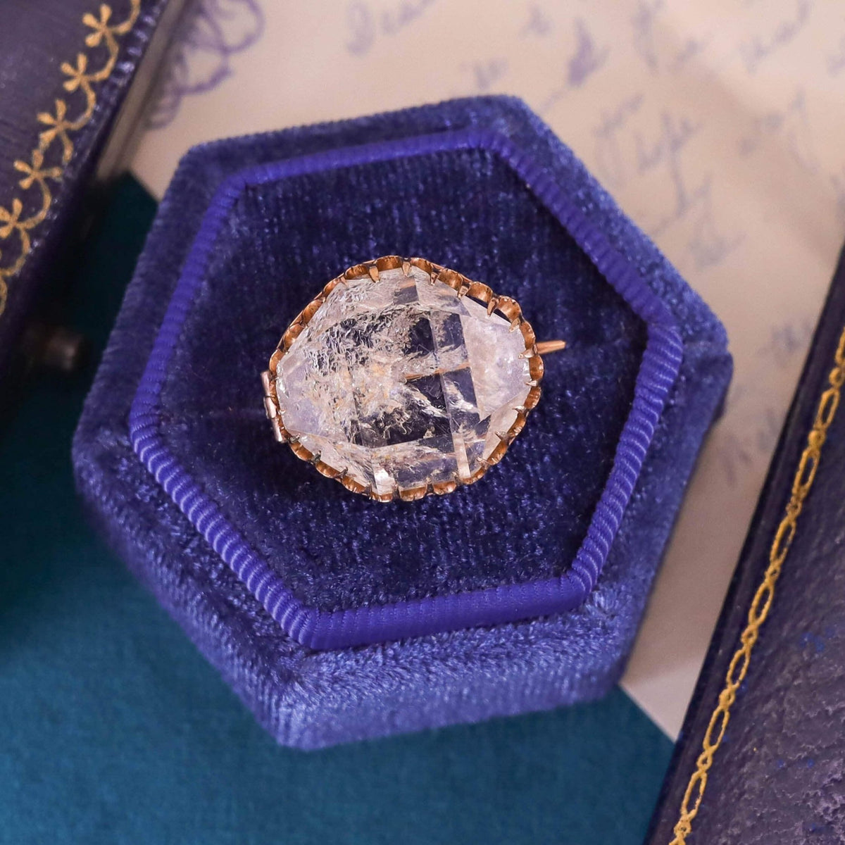 Antique Rock Crystal Quartz Brooch of 10k Gold - Trademark Antiques