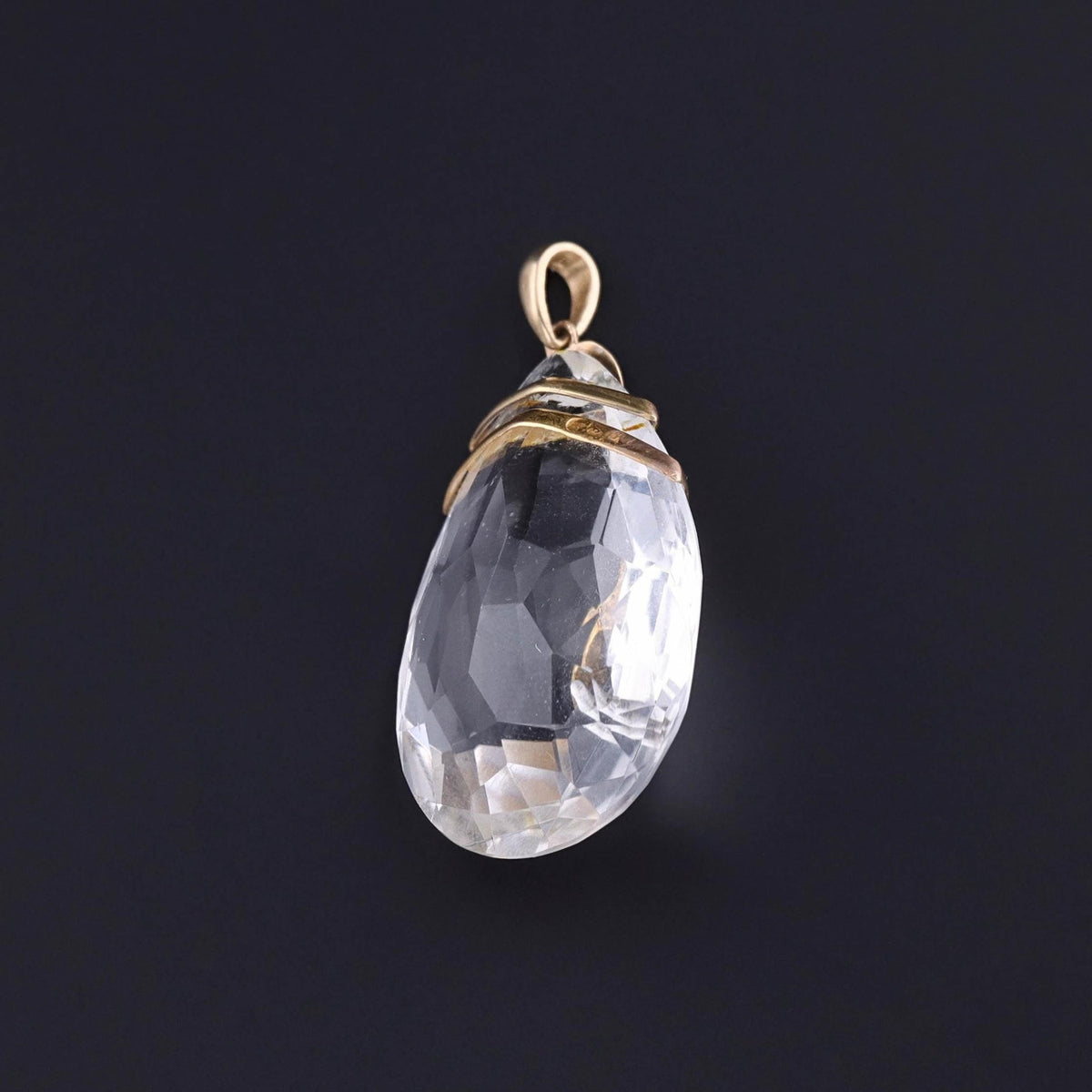 Antique Rock Crystal Snake Pendant of 14k Gold - Trademark Antiques