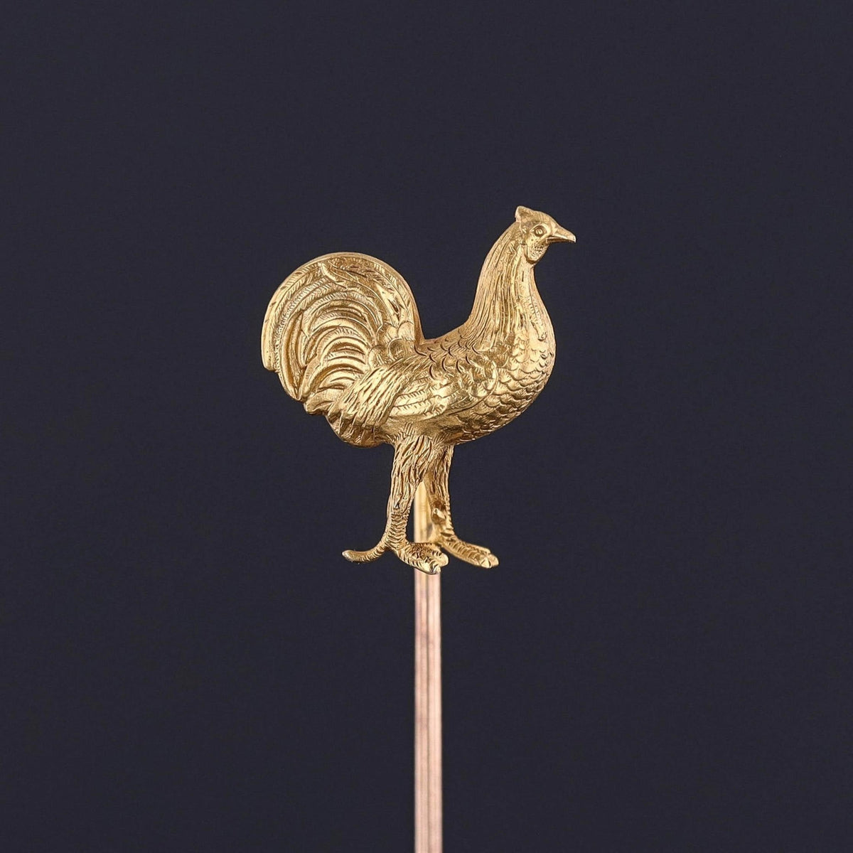 Antique Rooster Stickpin of 14k Gold - Trademark Antiques