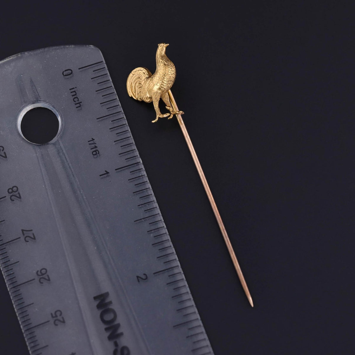 Antique Rooster Stickpin of 14k Gold - Trademark Antiques