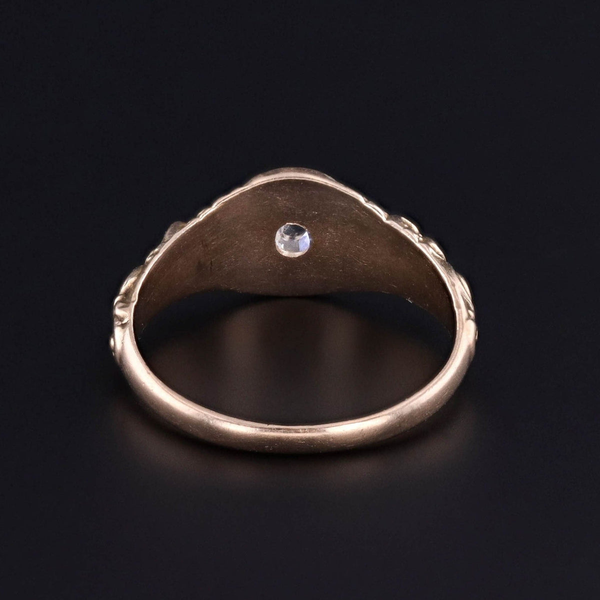 Antique Rose Cut Diamond Cherub Ring of 10k Gold - Trademark Antiques