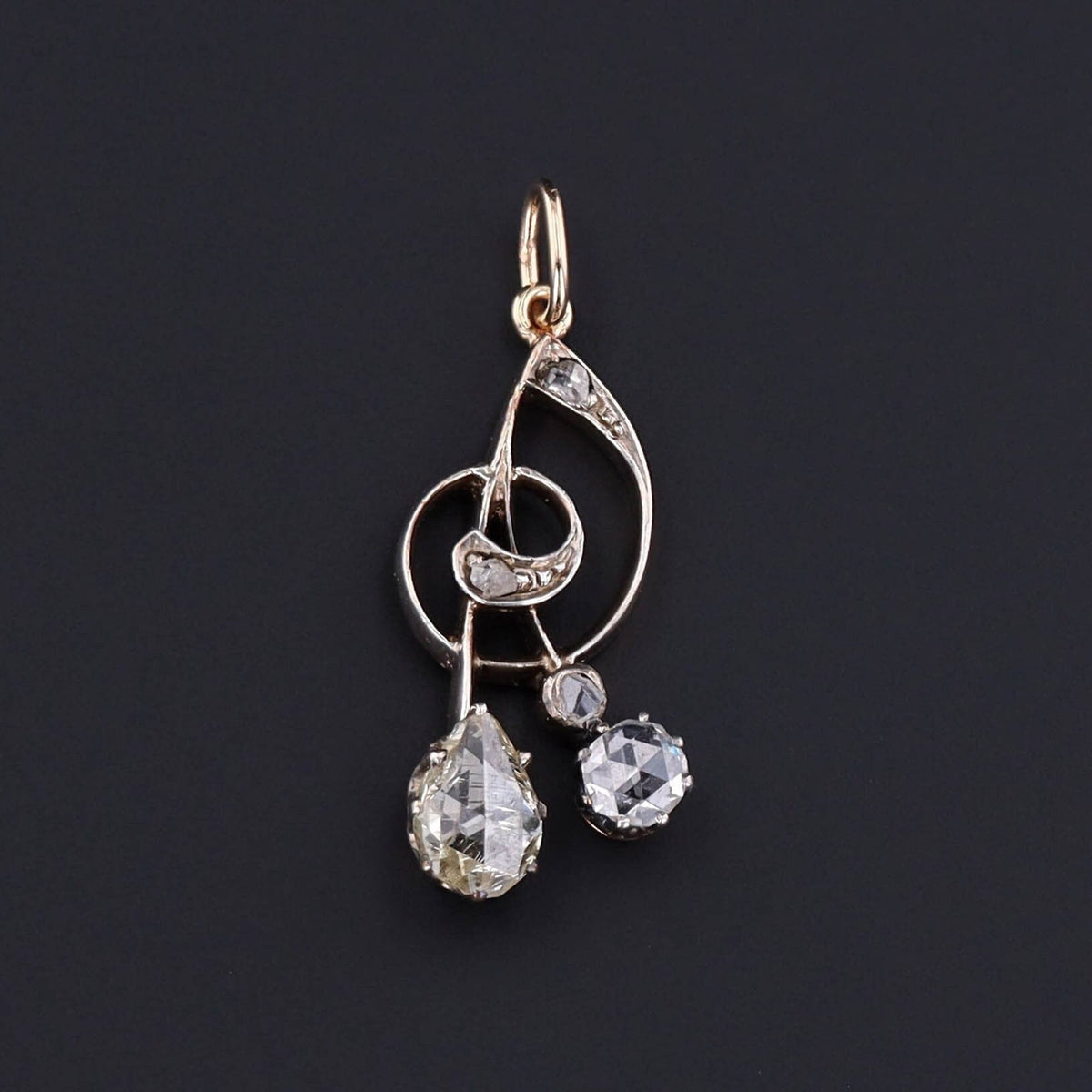 Antique Rose Cut Diamond Pendant - Trademark Antiques