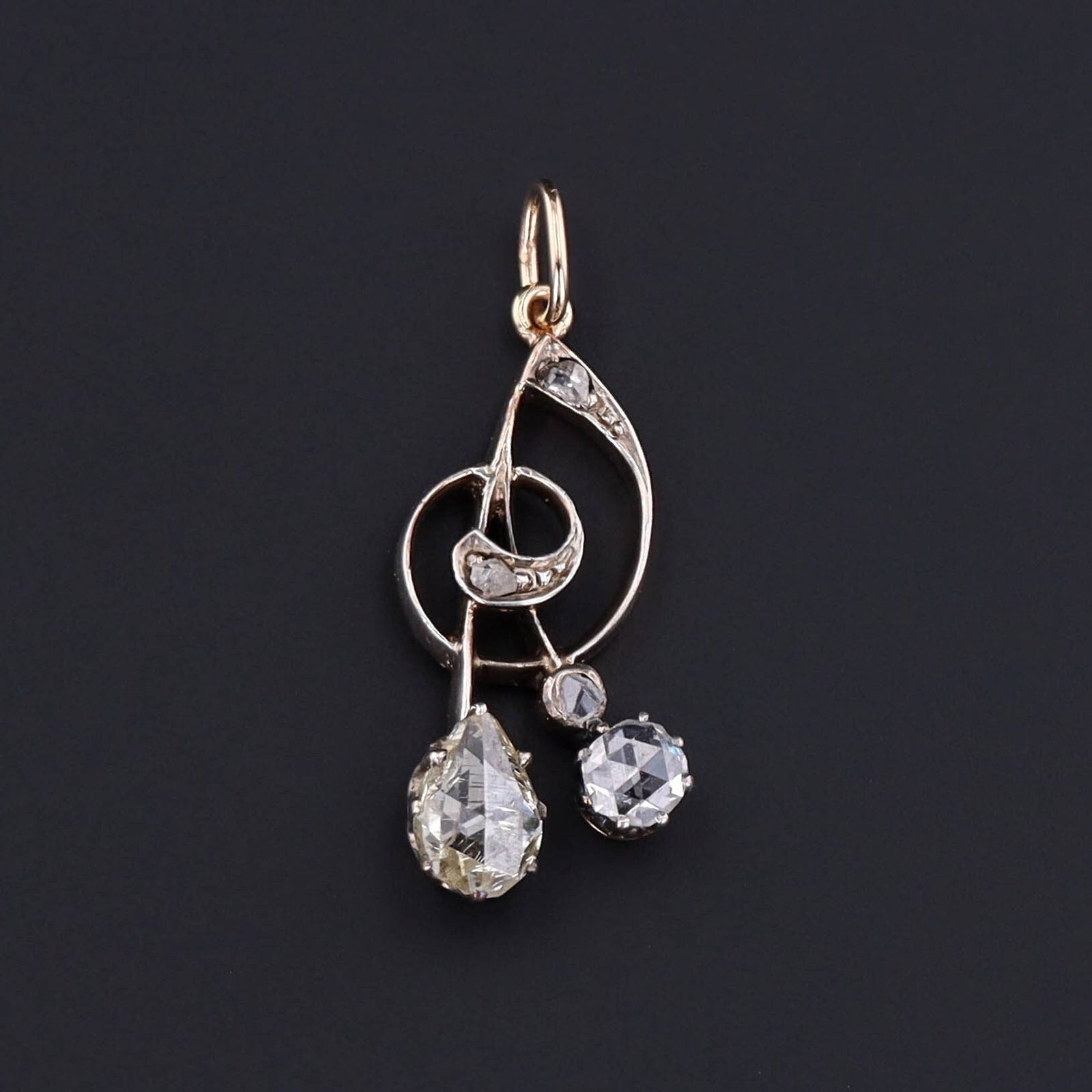 Antique Rose Cut Diamond Pendant - Trademark Antiques