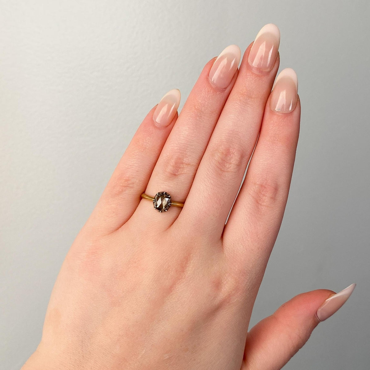 Antique Rose Cut Diamond Ring of 18k Gold - Trademark Antiques