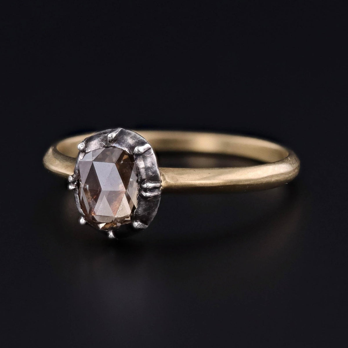 Antique Rose Cut Diamond Ring of 18k Gold - Trademark Antiques
