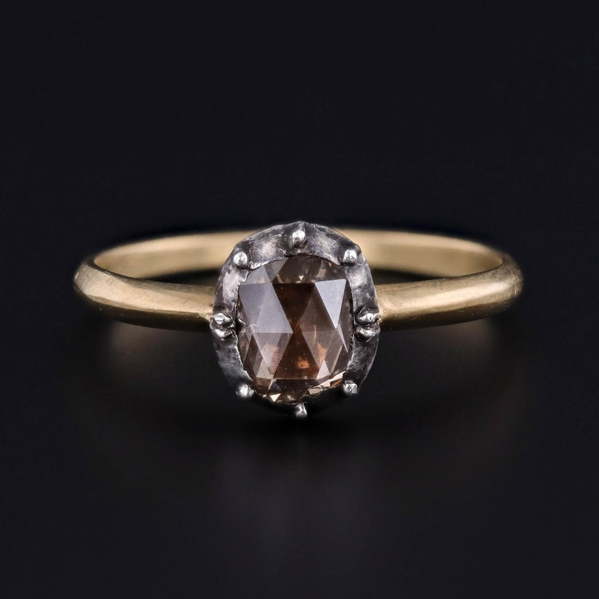 Antique Rose Cut Diamond Ring of 18k Gold - Trademark Antiques
