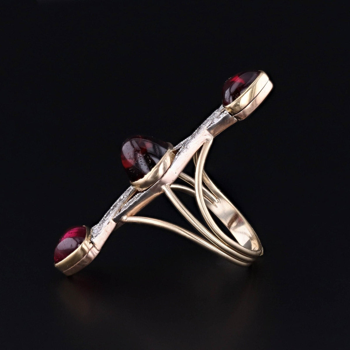 Antique Rubellite and Diamond Ring of 14k Gold - Trademark Antiques