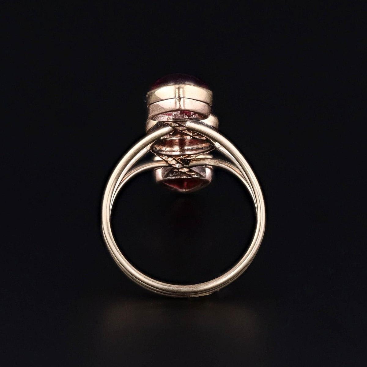 Antique Rubellite and Diamond Ring of 14k Gold - Trademark Antiques