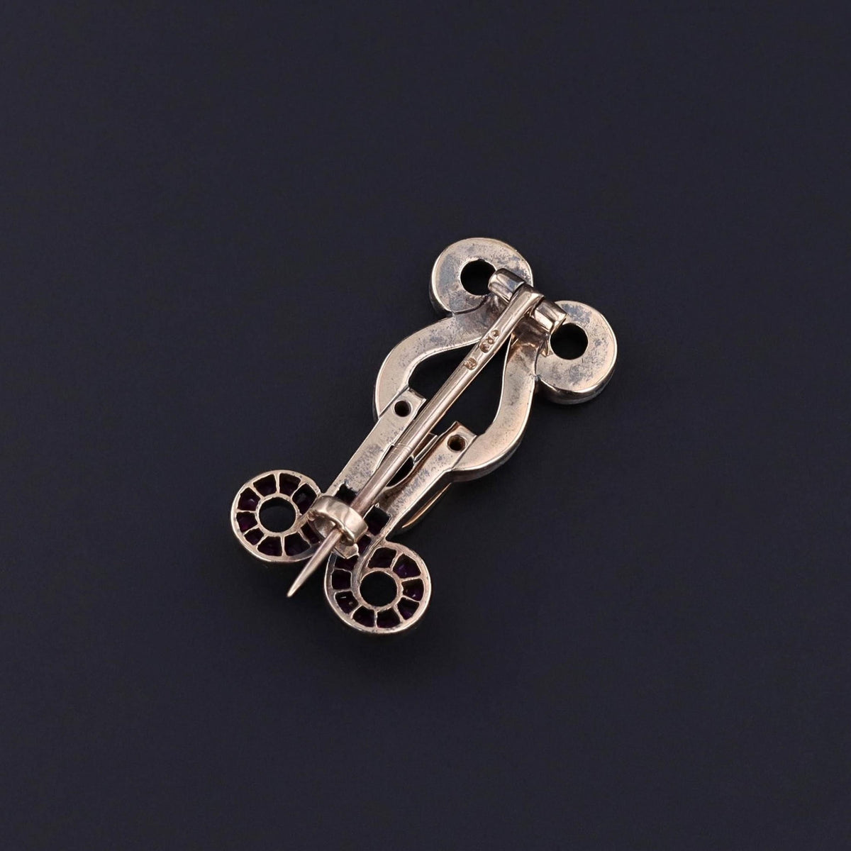 Antique Ruby and Diamond Brooch of 12ct Gold - Trademark Antiques