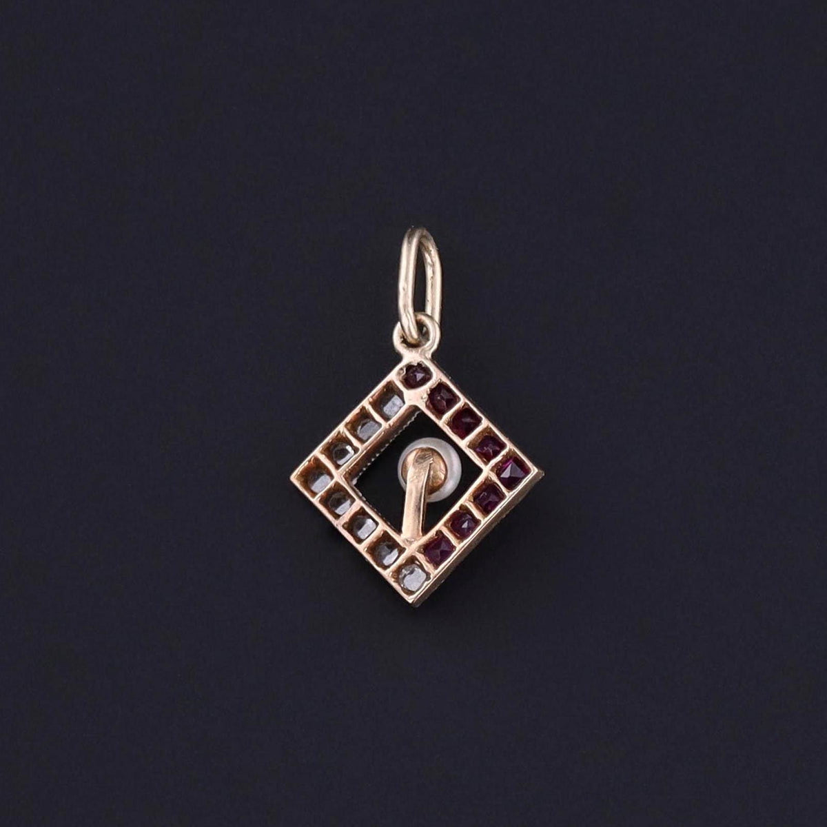 Antique Ruby and Diamond Charm of 15ct Gold - Trademark Antiques