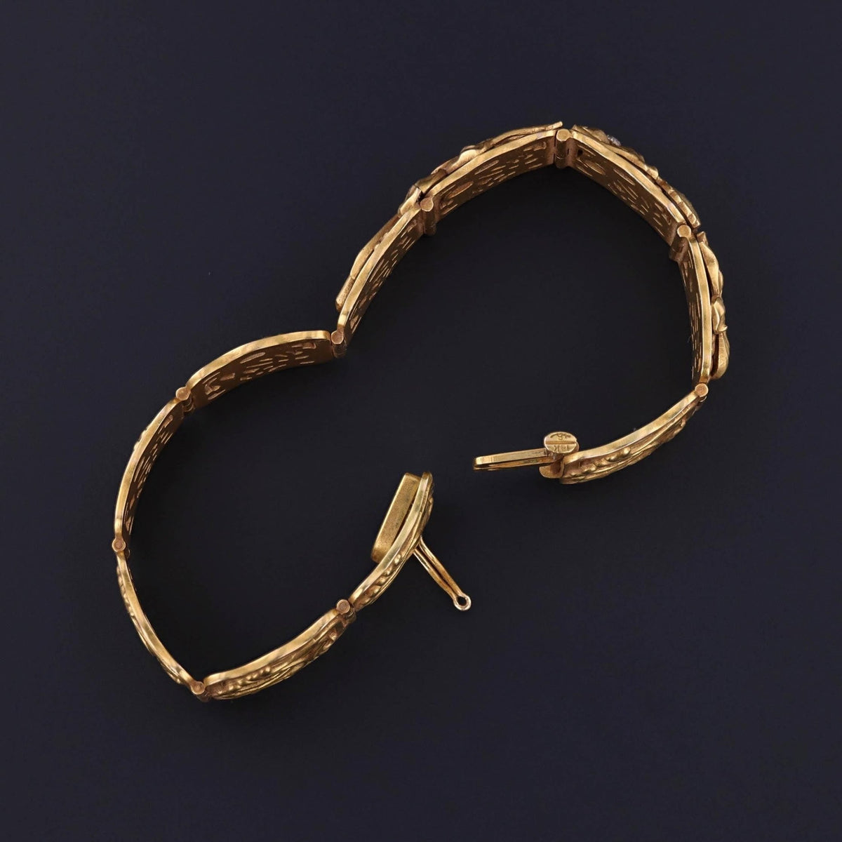 Antique Ruby and Diamond Floral Bracelet by Riker Brothers - Trademark Antiques