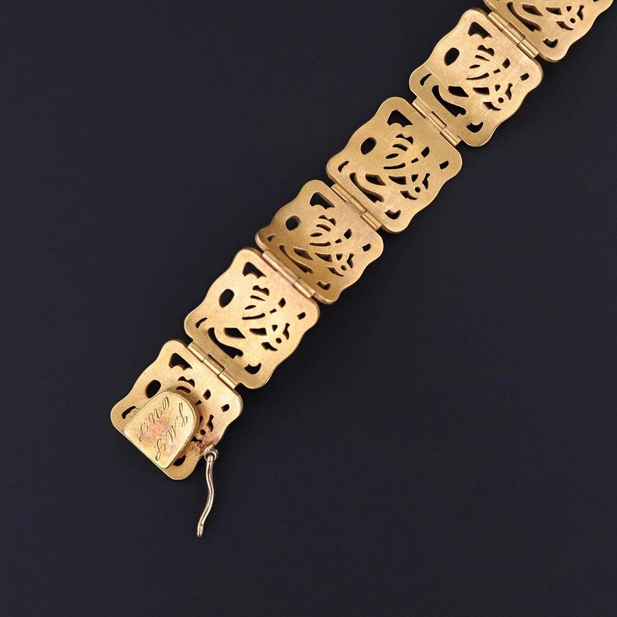 Antique Ruby and Diamond Floral Bracelet by Riker Brothers - Trademark Antiques