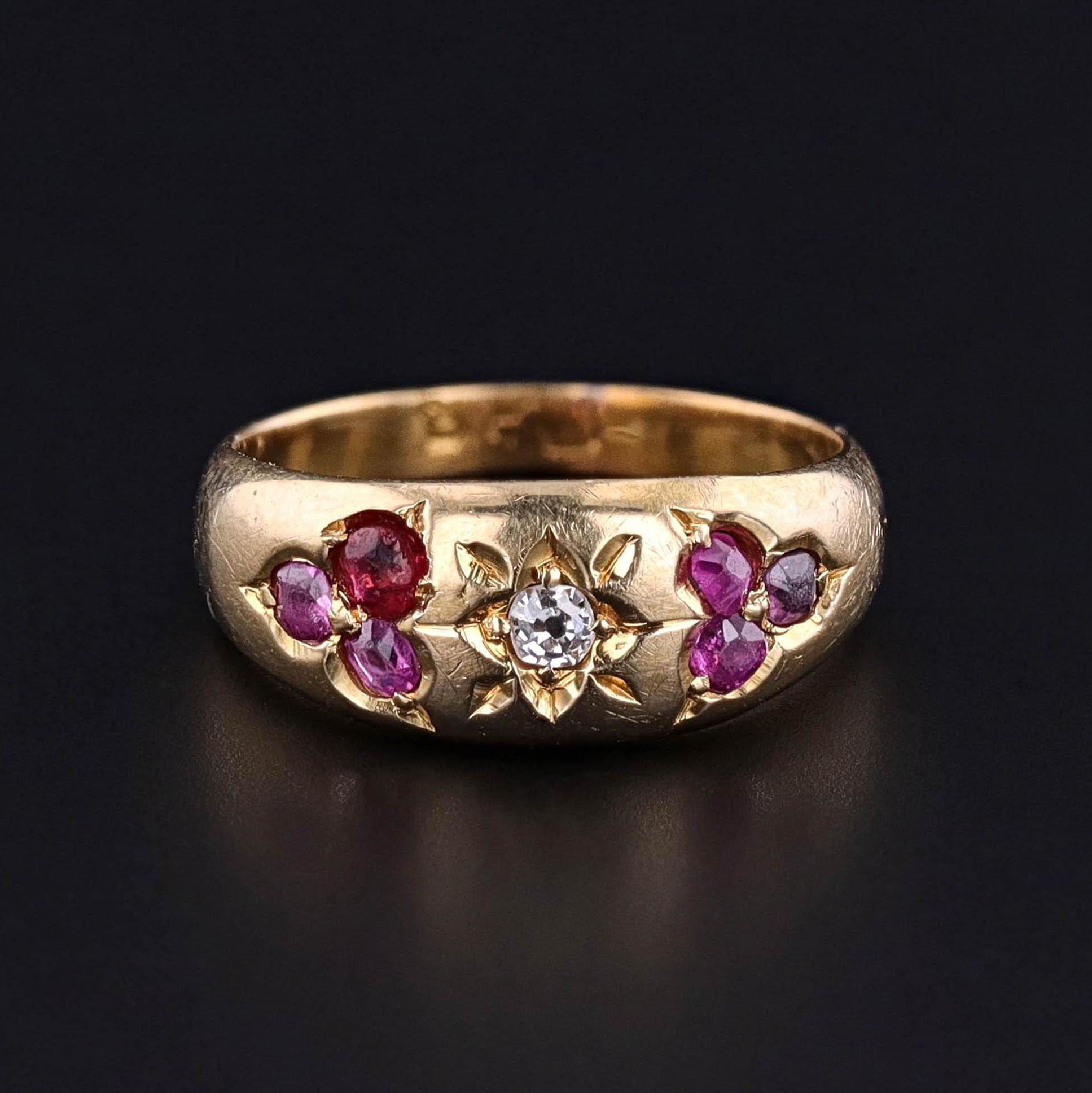 Antique Ruby and Diamond Ring of 15ct Gold - Trademark Antiques