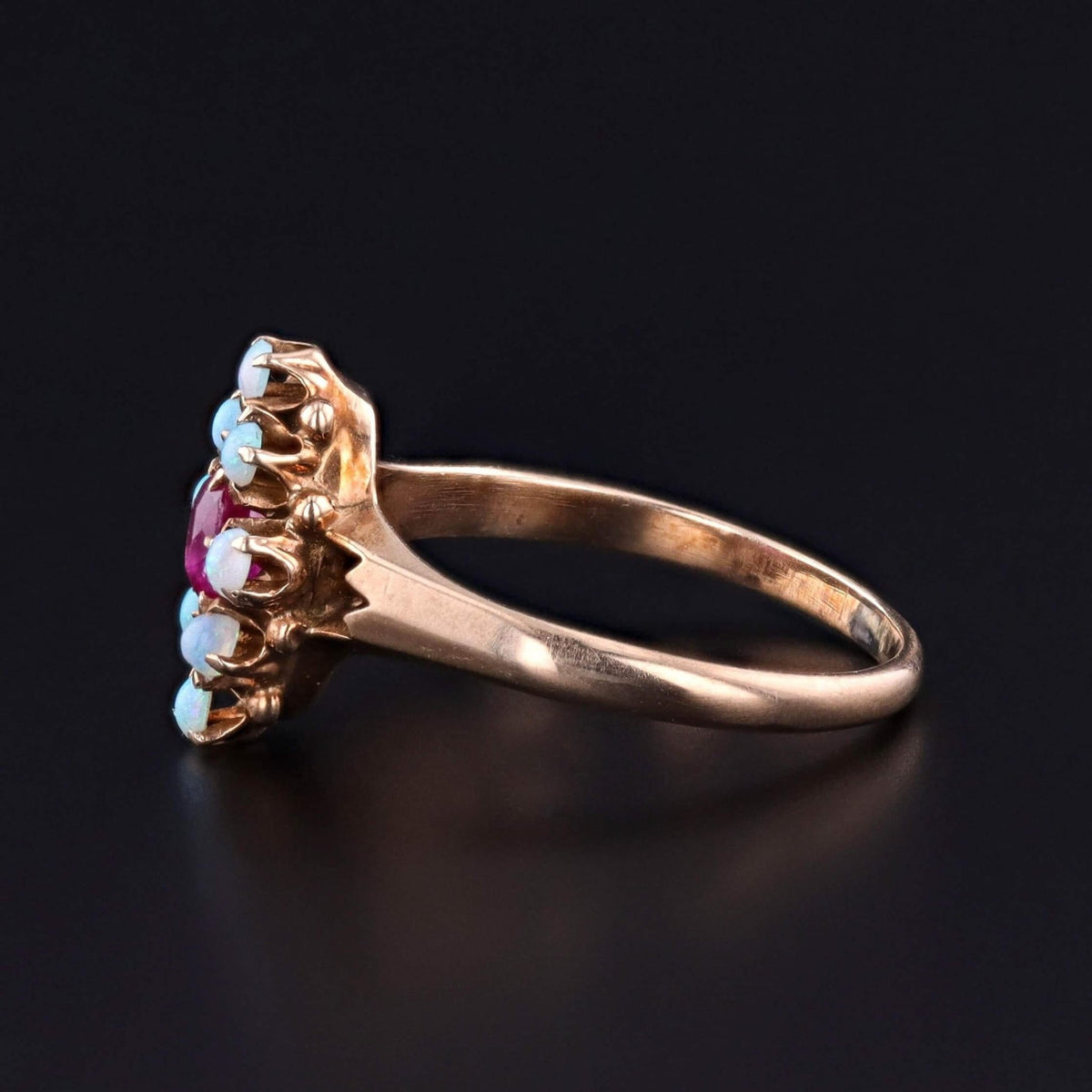 Antique Ruby and Opal Ring of 9ct Gold - Trademark Antiques