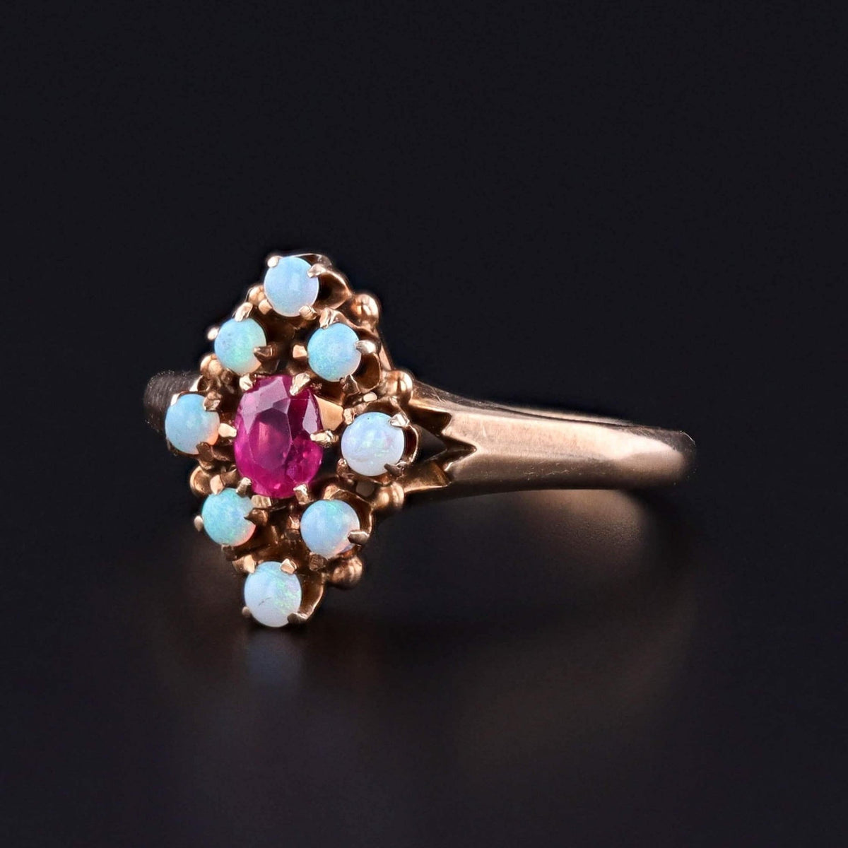 Antique Ruby and Opal Ring of 9ct Gold - Trademark Antiques