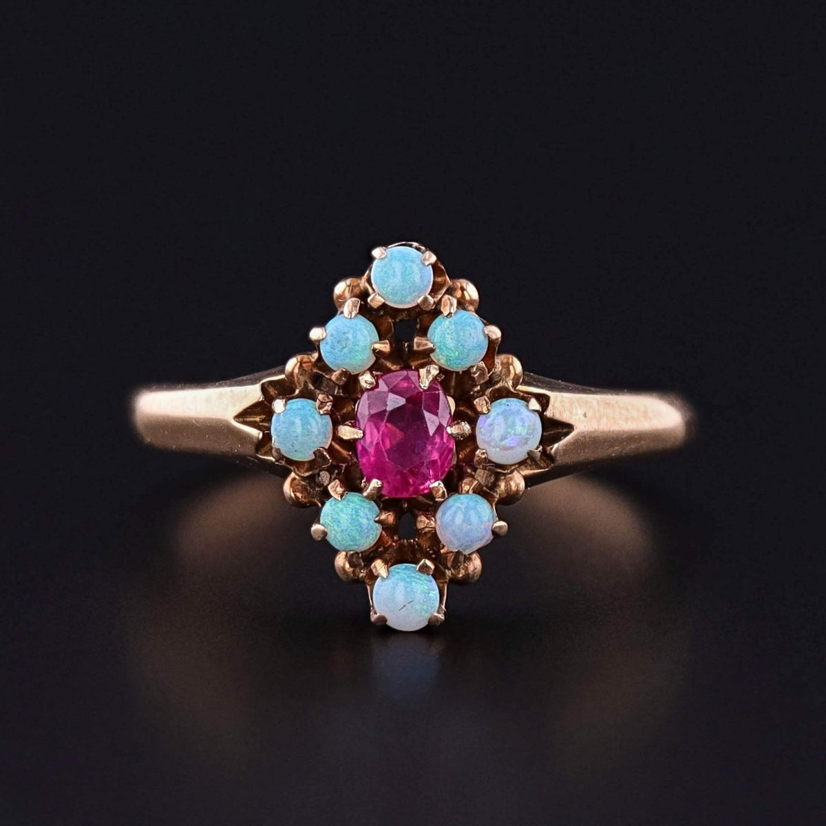 Antique Ruby and Opal Ring of 9ct Gold - Trademark Antiques