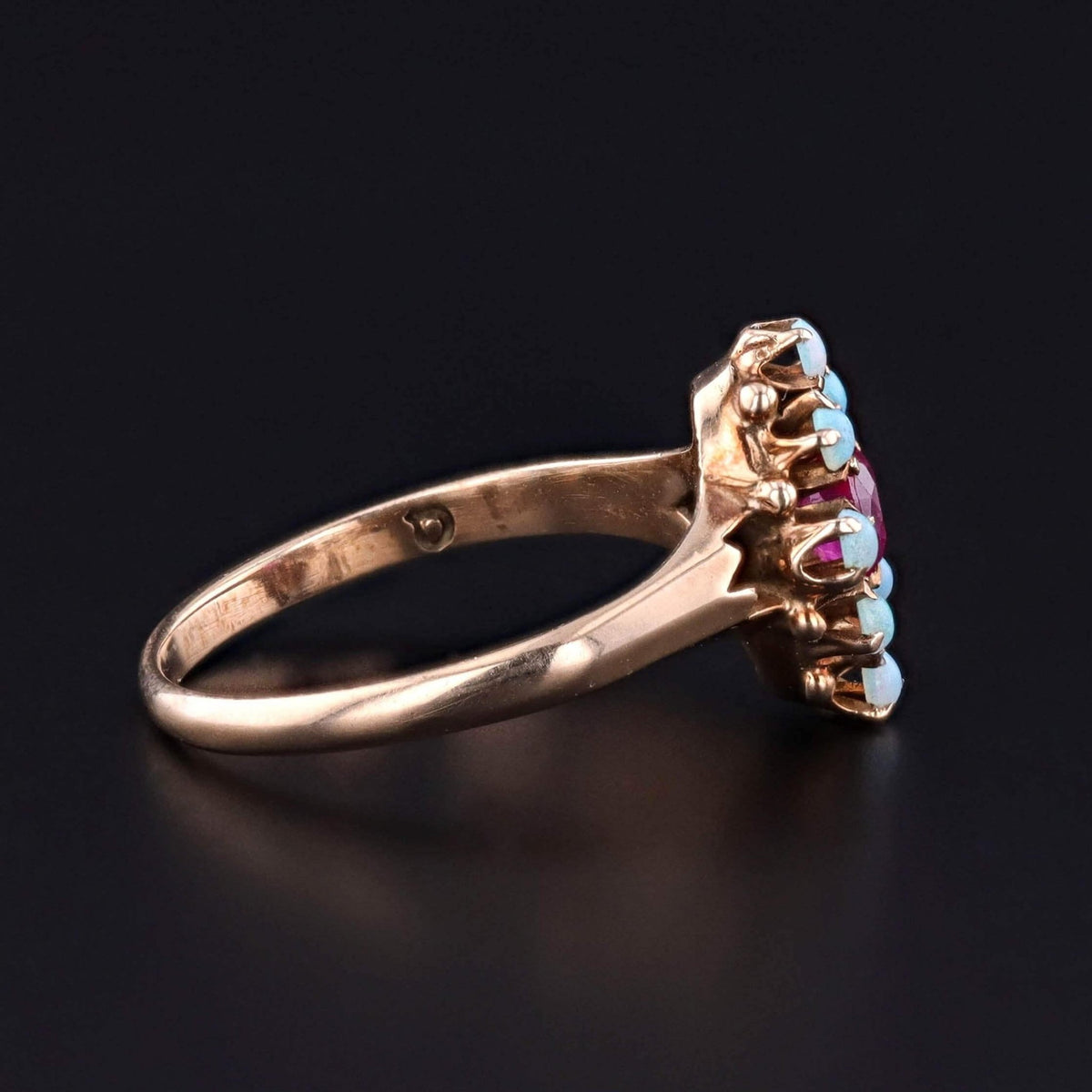 Antique Ruby and Opal Ring of 9ct Gold - Trademark Antiques