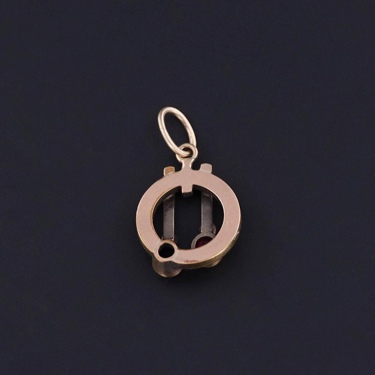 Antique Ruby and Sapphire Charm of 14k Gold - Trademark Antiques
