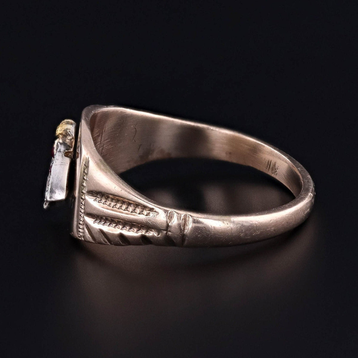 Antique Ruby &amp; Diamond Insect Conversion Ring - Trademark Antiques