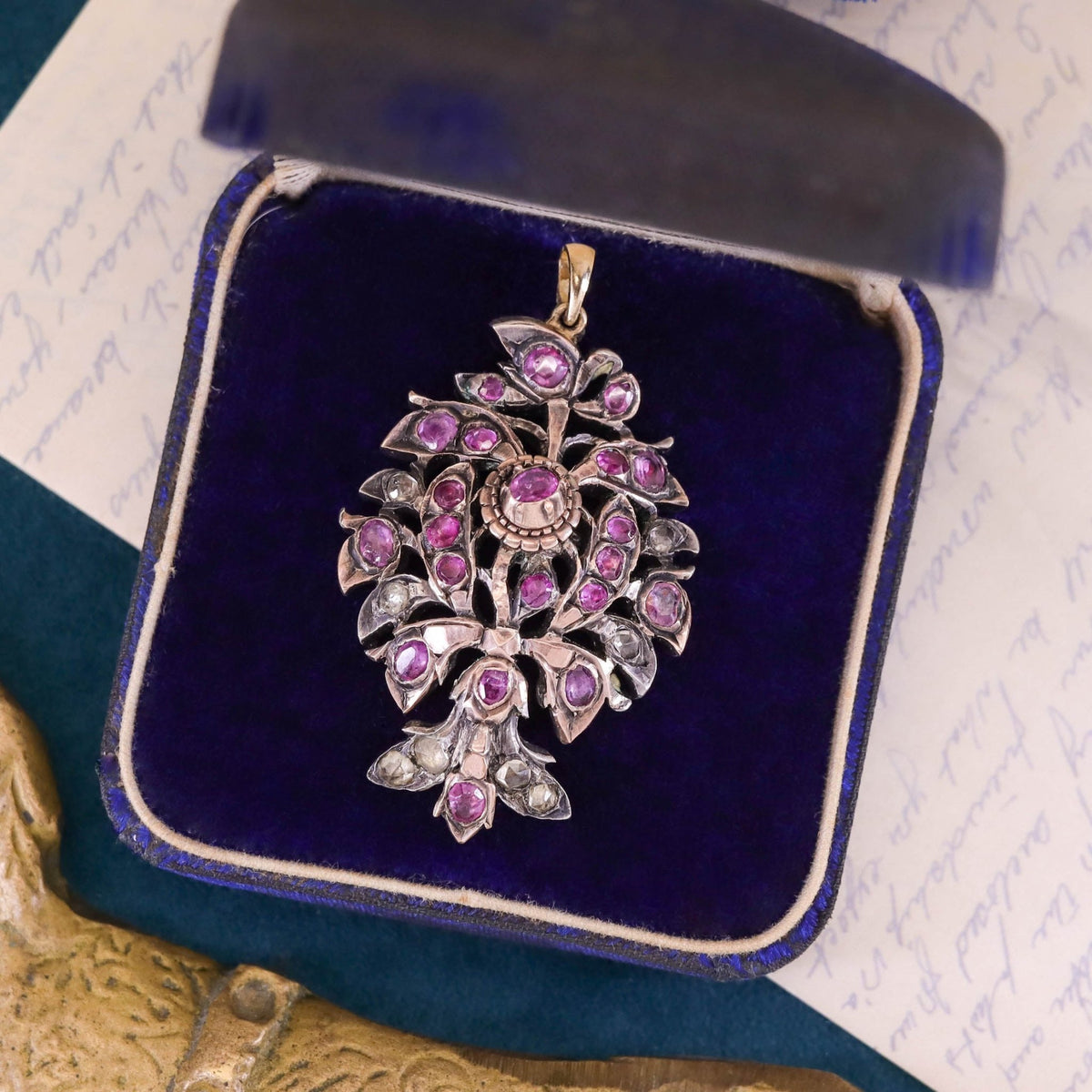 Antique Ruby Pendant of Silver - Trademark Antiques