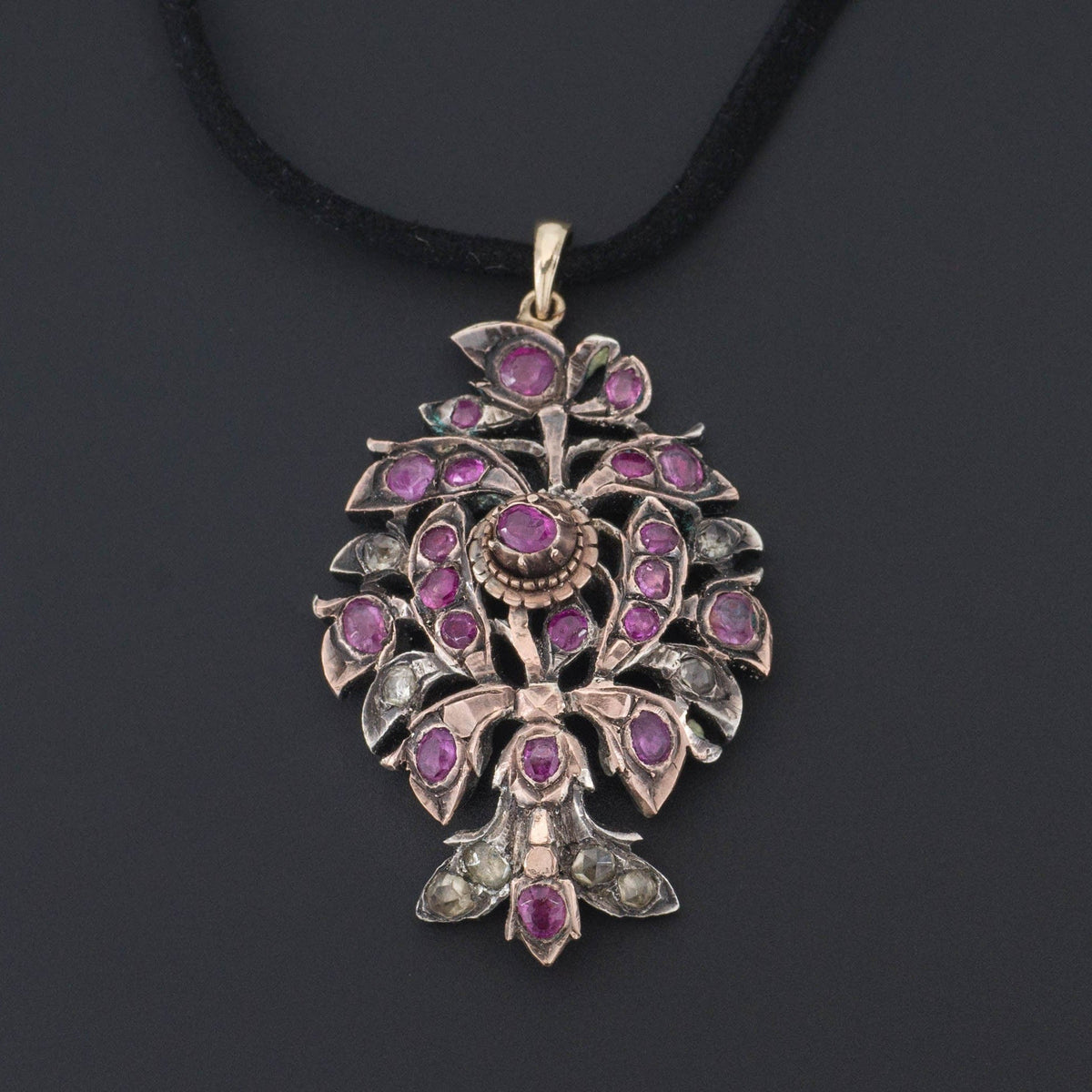 Antique Ruby Pendant of Silver - Trademark Antiques