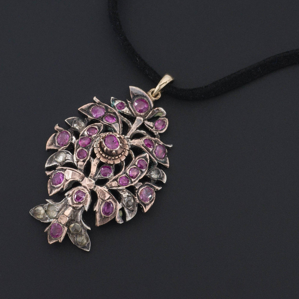 Antique Ruby Pendant of Silver - Trademark Antiques