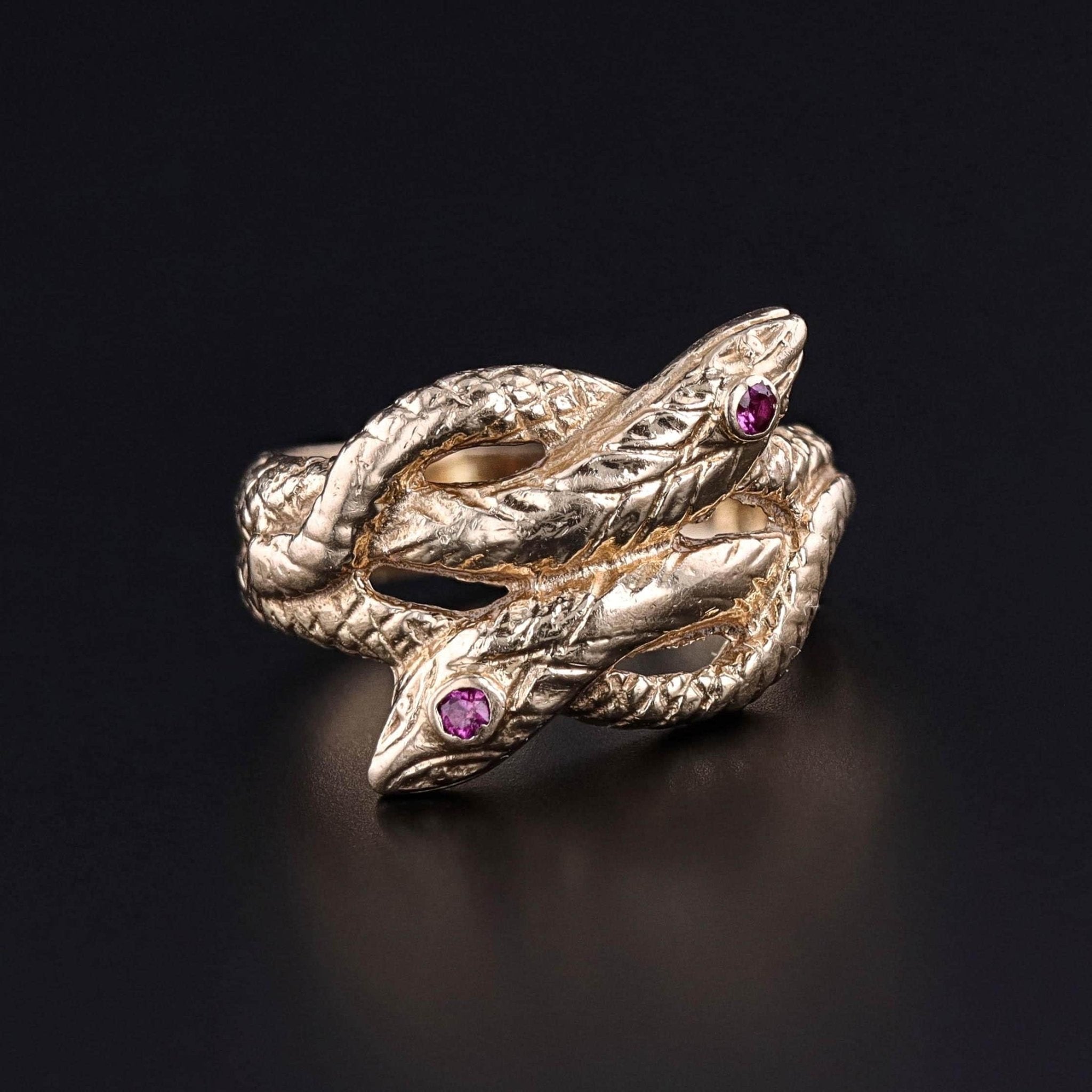 Ruby Snake Ring Antique Ruby Snake Ring of 14k Gold - Trademark Antiques