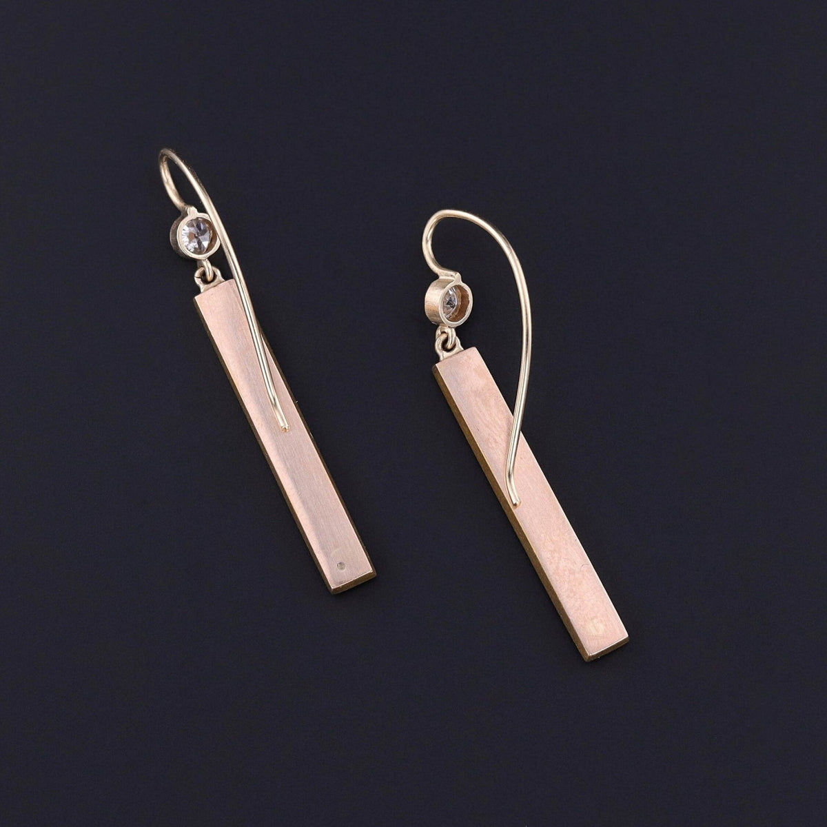 Antique Sapphire and Diamond Conversion Earrings of 14k Gold - Trademark Antiques