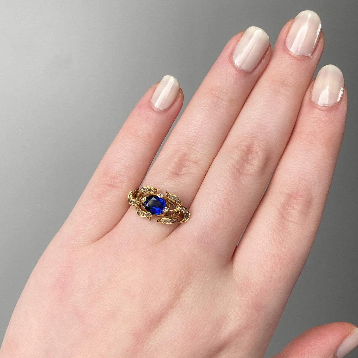 Antique Sapphire and Diamond Conversion Ring - Trademark Antiques