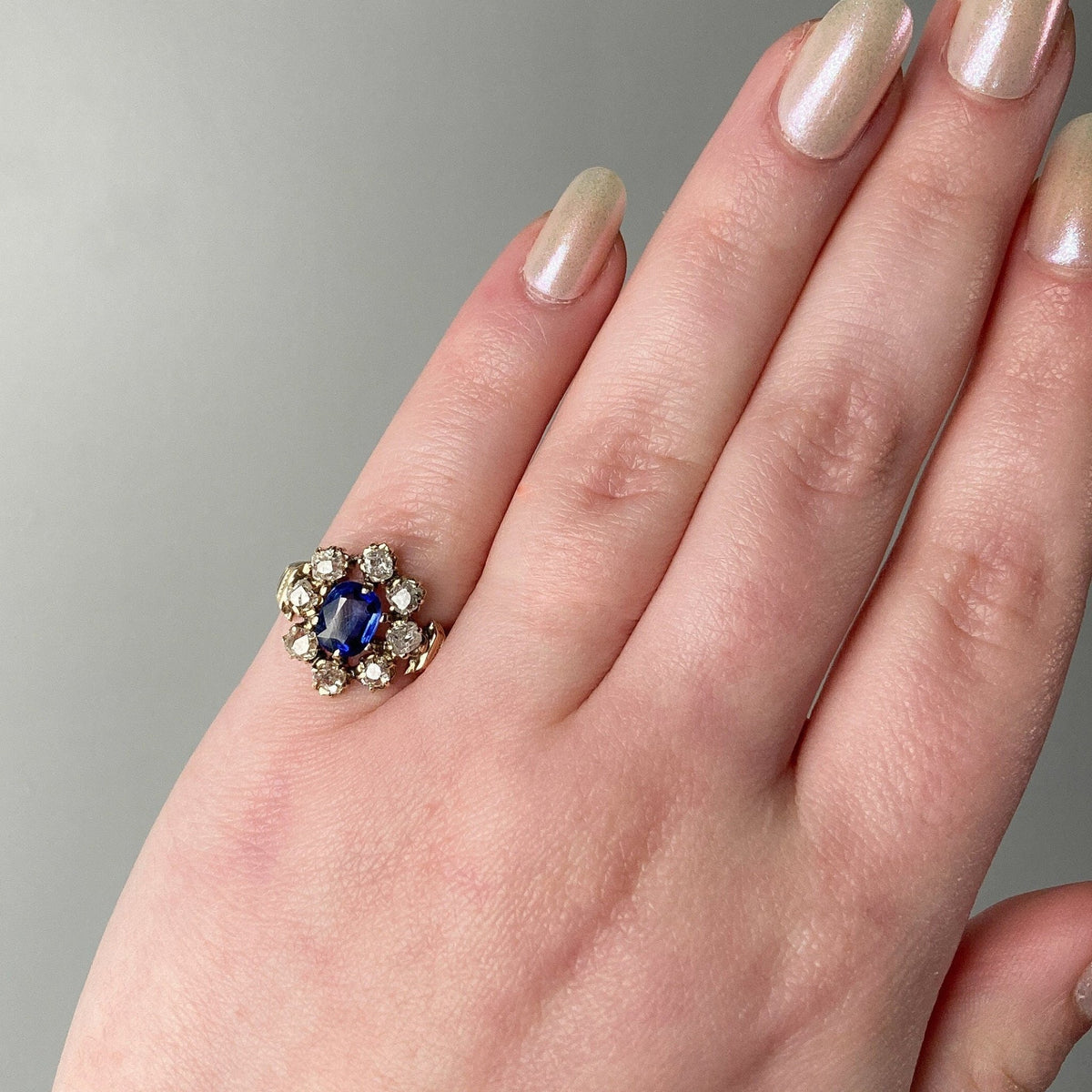Antique Sapphire and Diamond Ring of 12ct Gold - Trademark Antiques