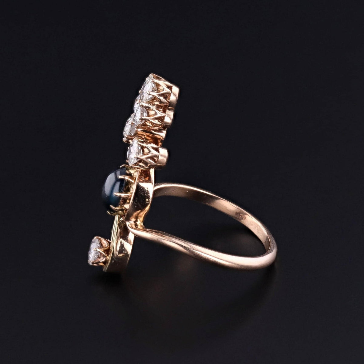 Antique Sapphire and Diamond Ring of 14k Gold - Trademark Antiques