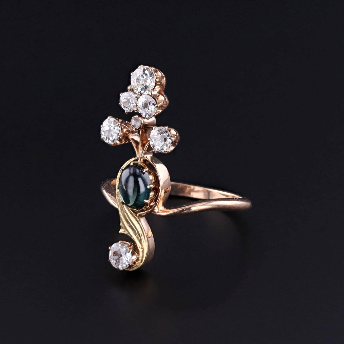 Antique Sapphire and Diamond Ring of 14k Gold - Trademark Antiques