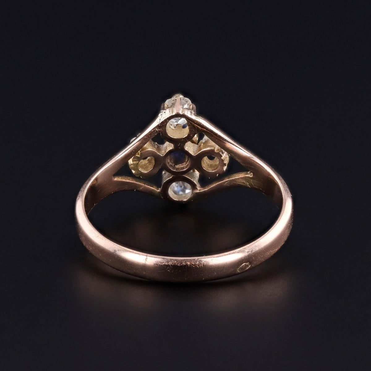 Antique Sapphire and Diamond Ring of 14k Gold - Trademark Antiques