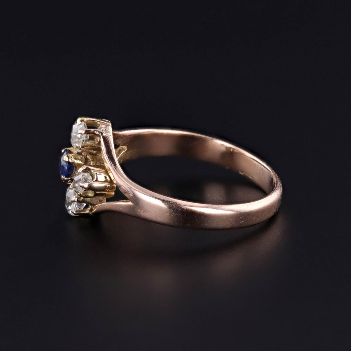 Antique Sapphire and Diamond Ring of 14k Gold - Trademark Antiques