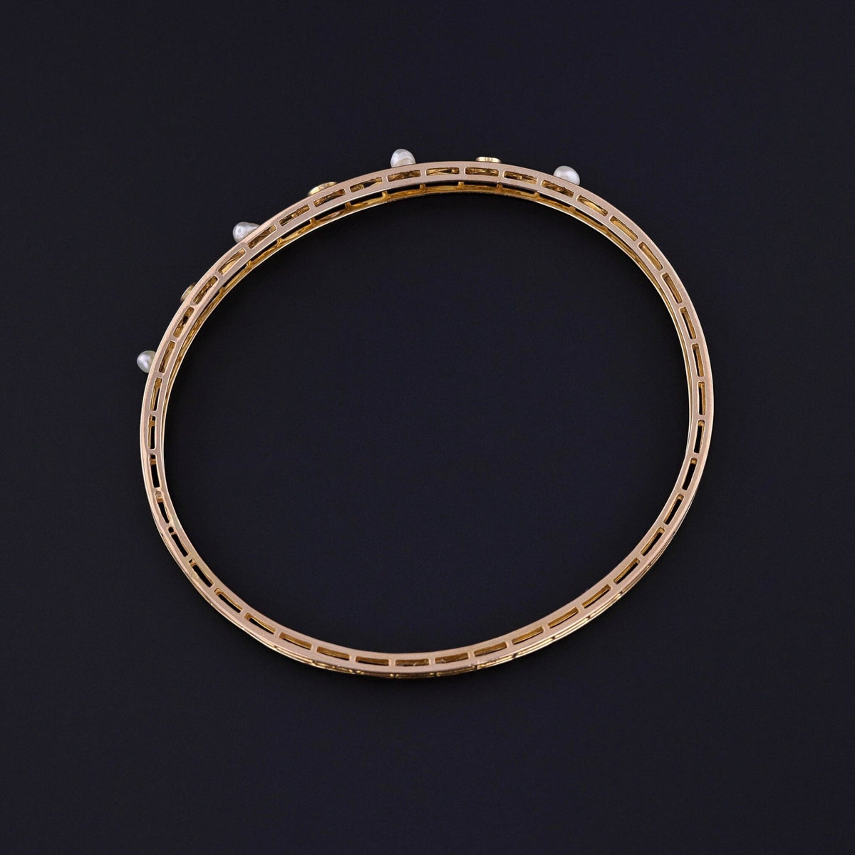 Antique Sapphire and Pearl Bangle by Alling &amp; Co - Trademark Antiques