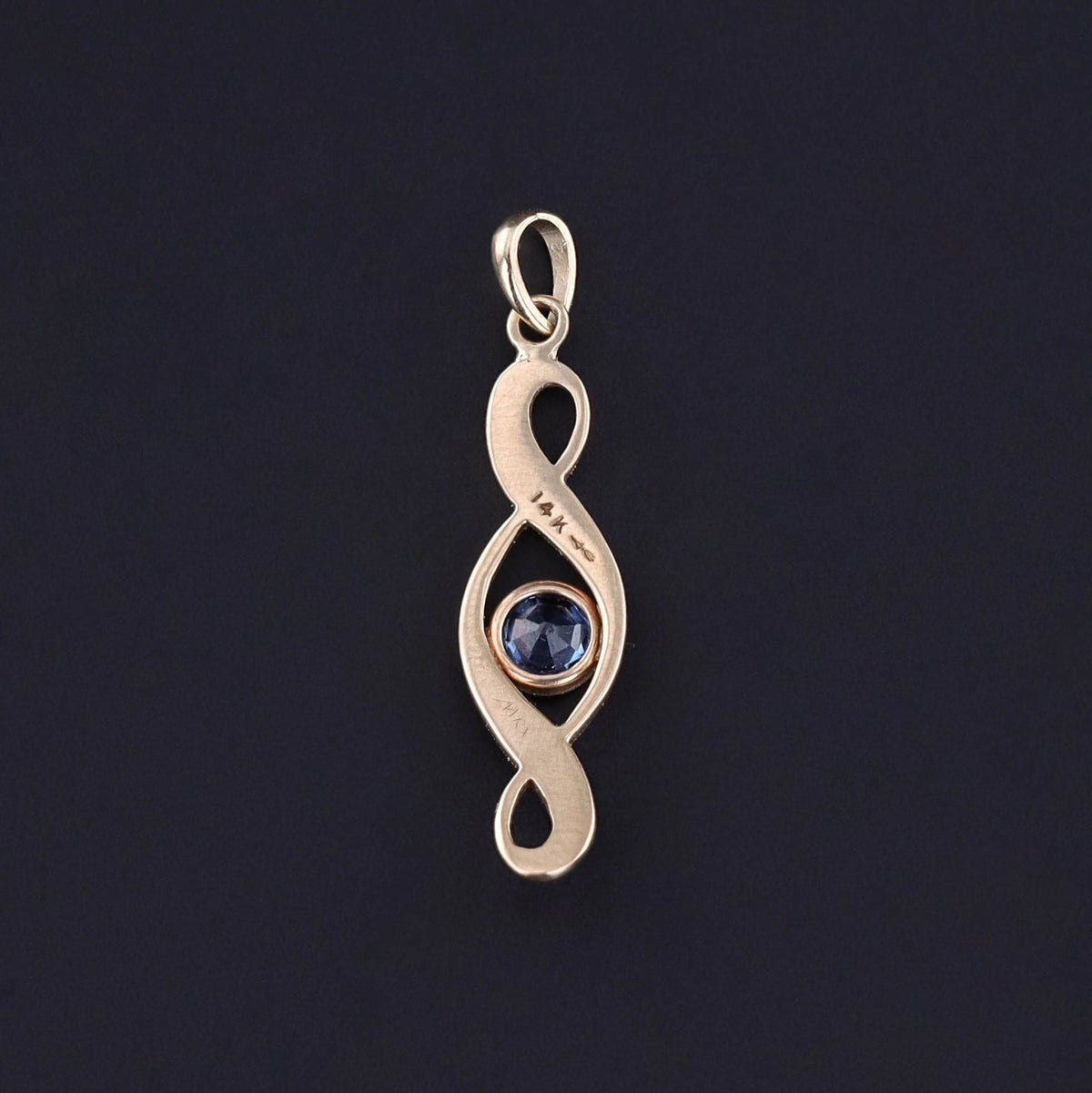 Antique Sapphire and Pearl Pendant of 14k Gold - Trademark Antiques