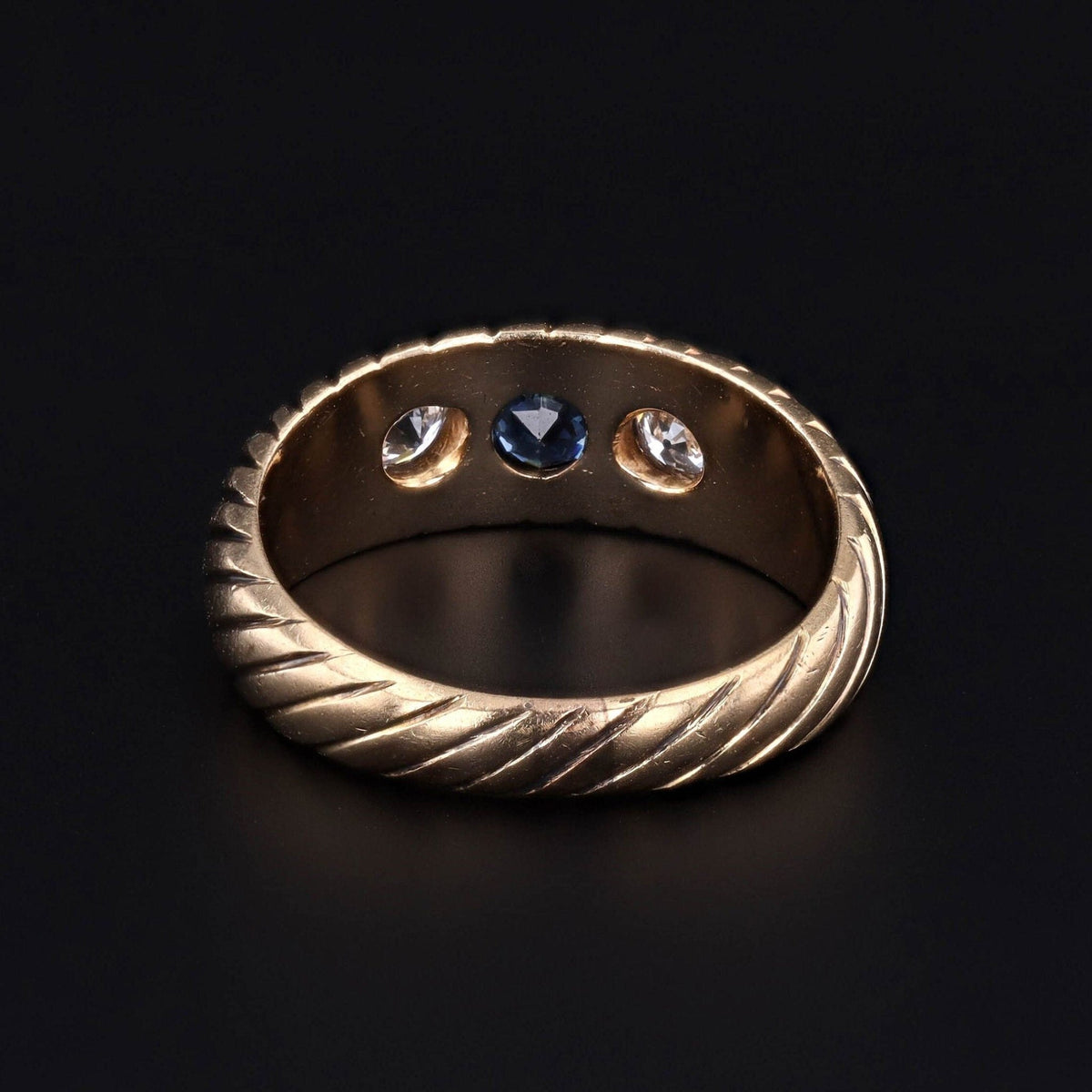 Antique Sapphire &amp; Diamond Ring of 14k Gold - Trademark Antiques