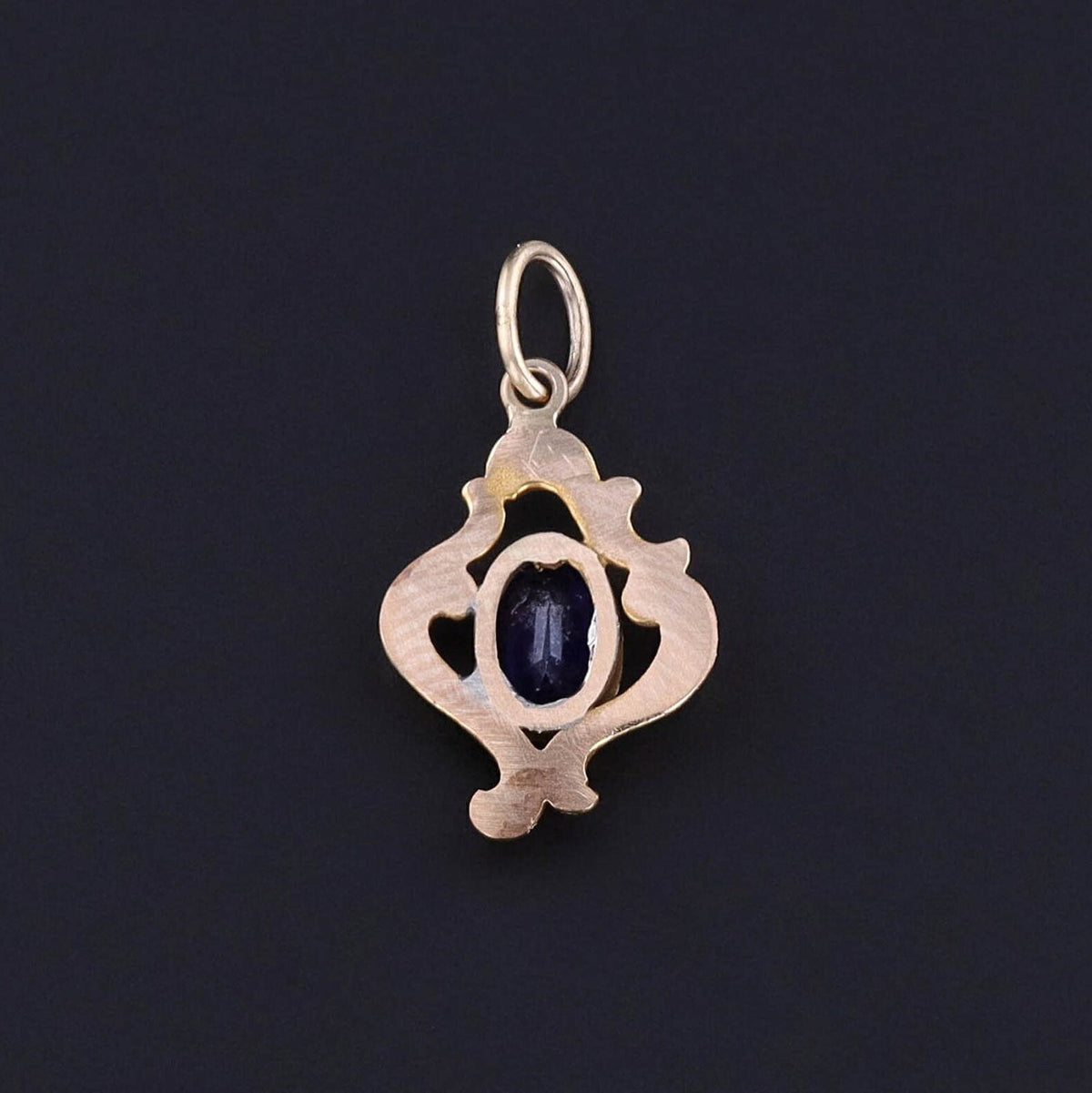 Antique Sapphire Doublet Charm of 12ct Gold - Trademark Antiques